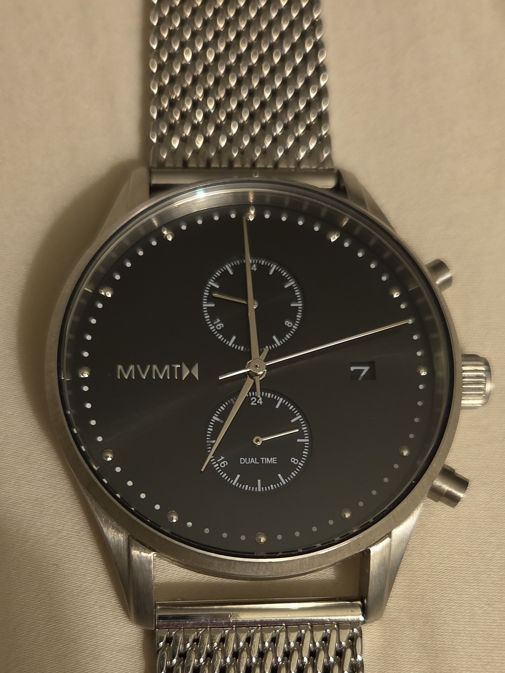 MVMT Men's Black Dial Dual Time Swim Watch